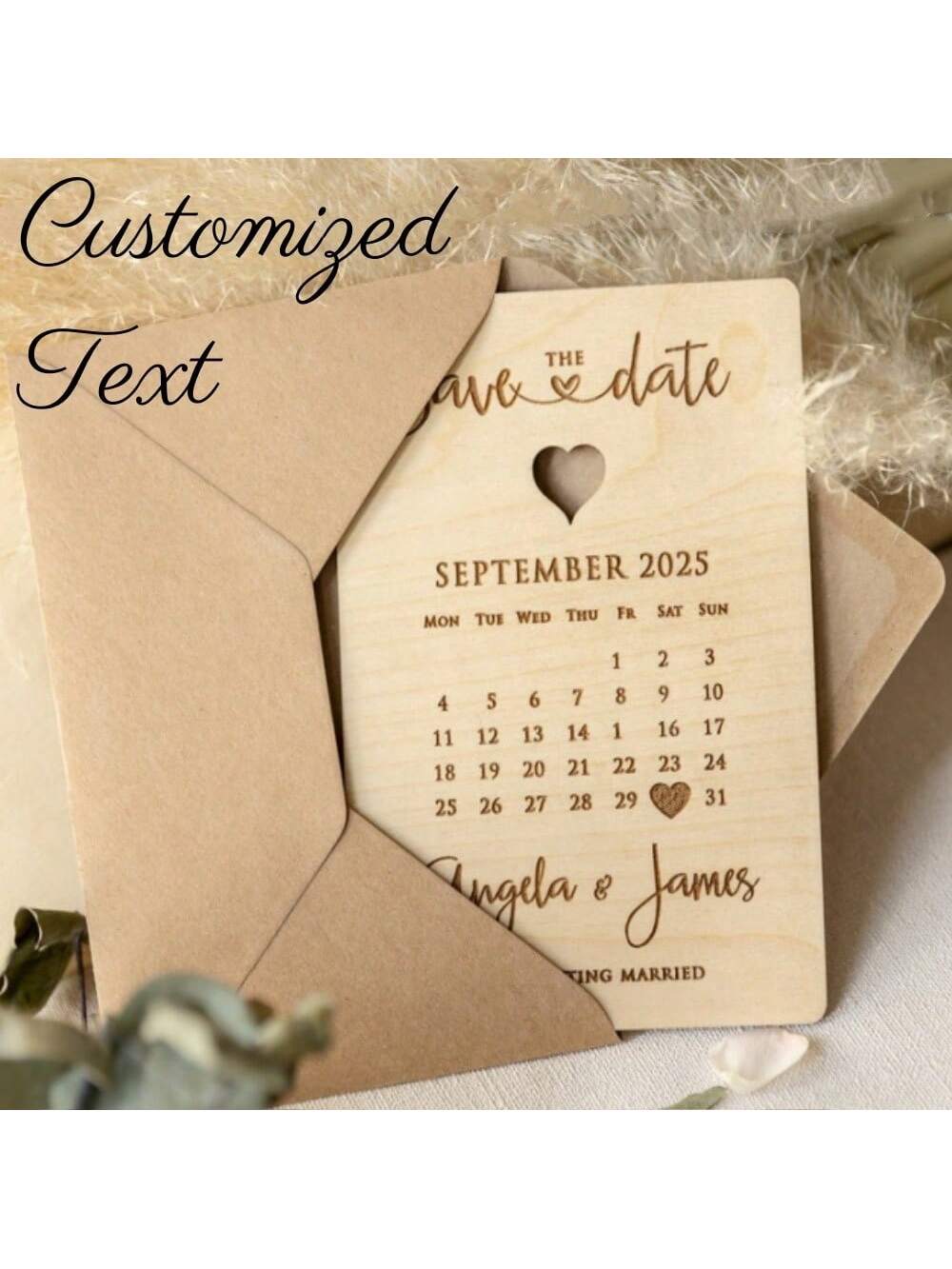 定制婚礼贺卡-激光雕刻